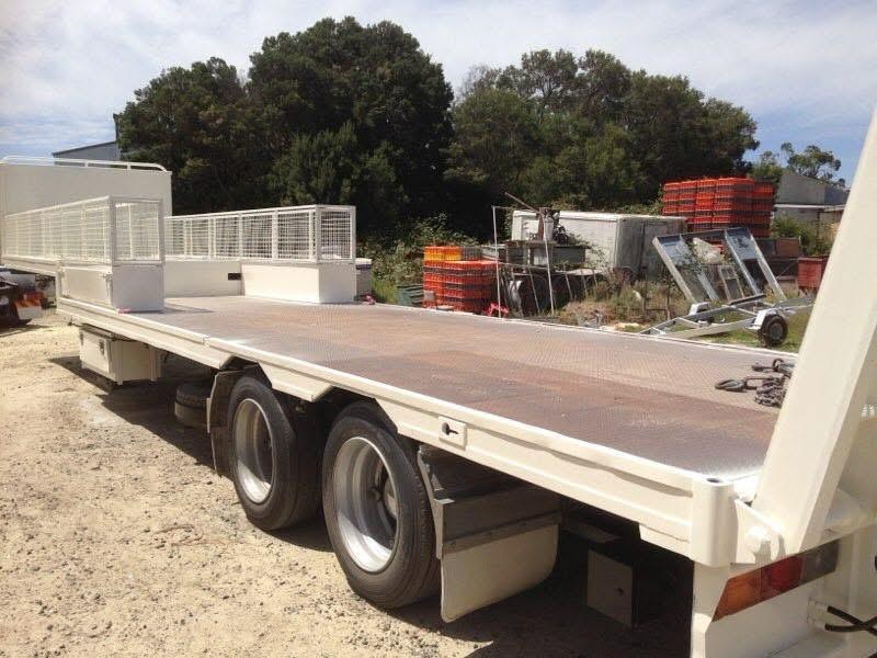 Flatbed truck after repainting