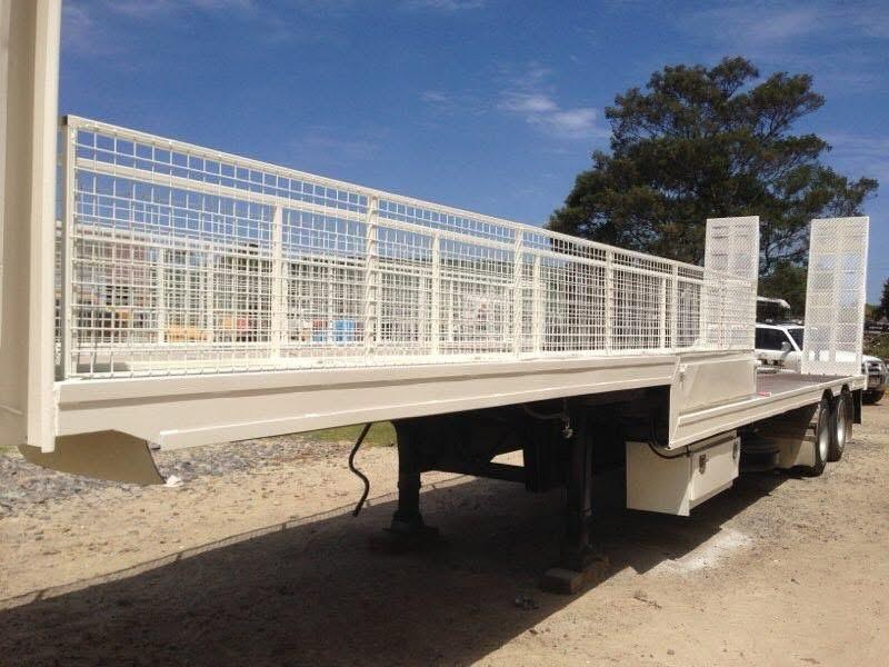 Flatbed truck after repainting