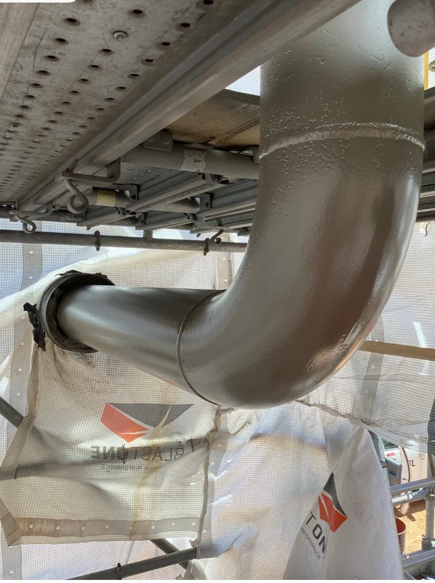 Industrial pipe elbow coating