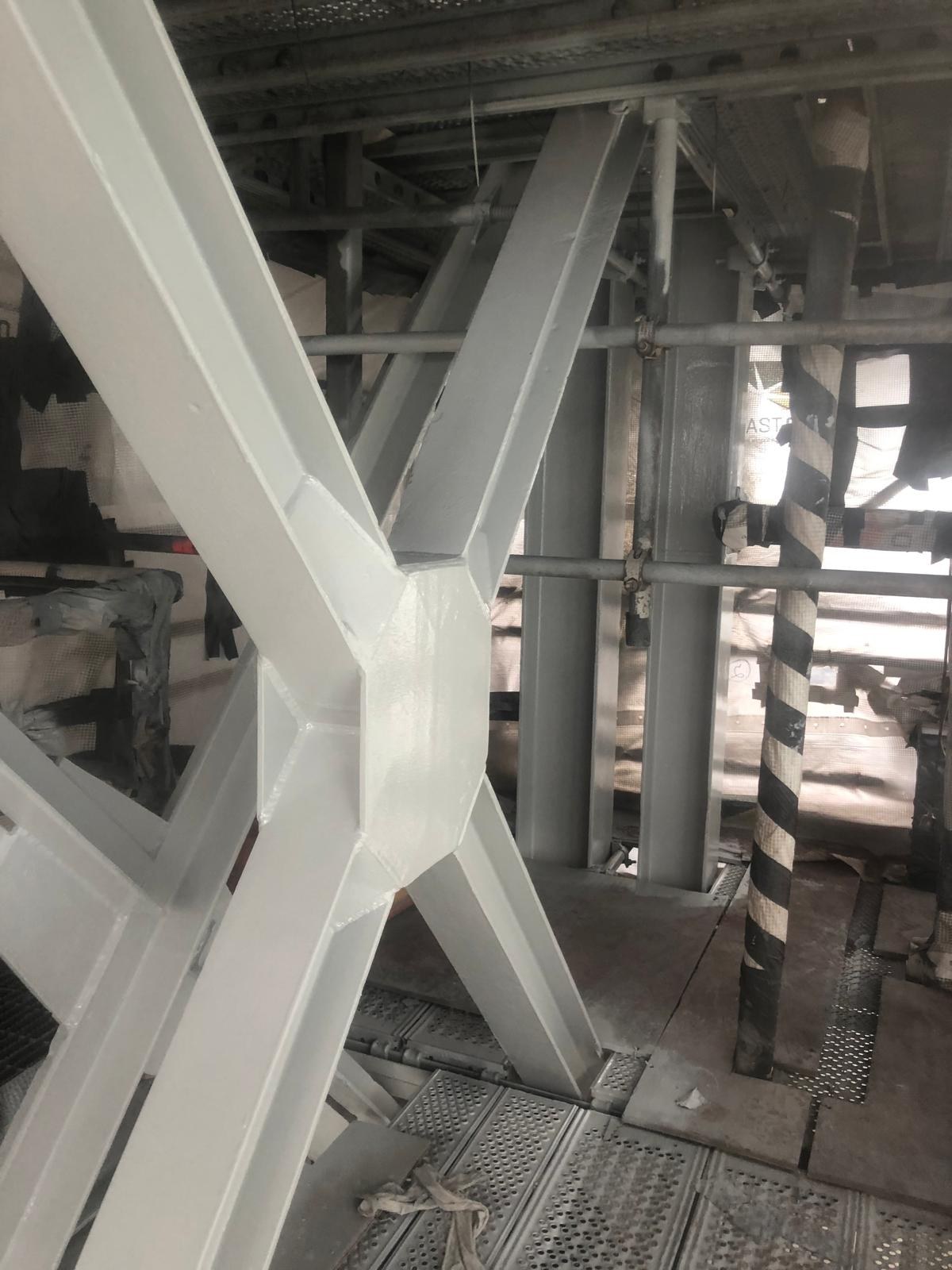 Fabricated steel after coating